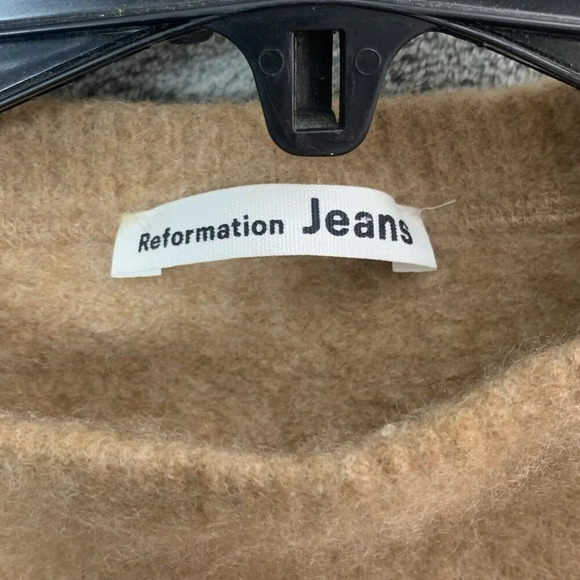 Reformation Cashmere Boyfriend Striped Brown, Size Medium - Picture 6 of 10